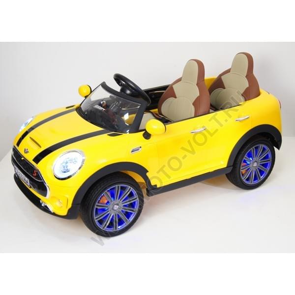 Детский электромобиль на аккумуляторе Rivertoys МИНИ двухместный жёлтый