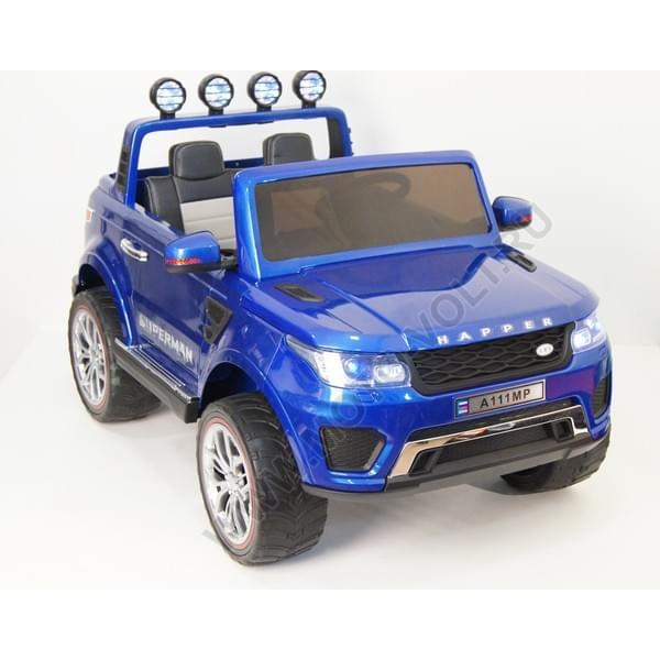 Детский электромобиль на аккумуляторе Rivertoys Двухместный Лэнд Ровер синий